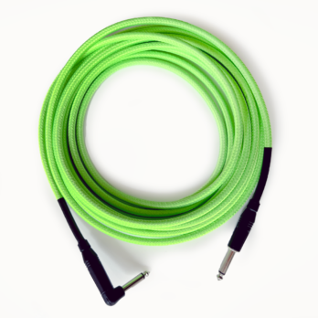 Fluo Green // Textile cable 90° and Straight  plugs