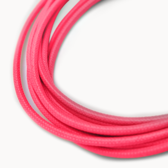 Fluo Pink // Textile cable 90° and Straight plugs